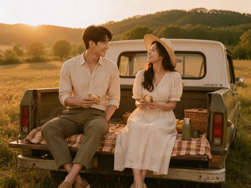 트럭 짐칸 피크닉