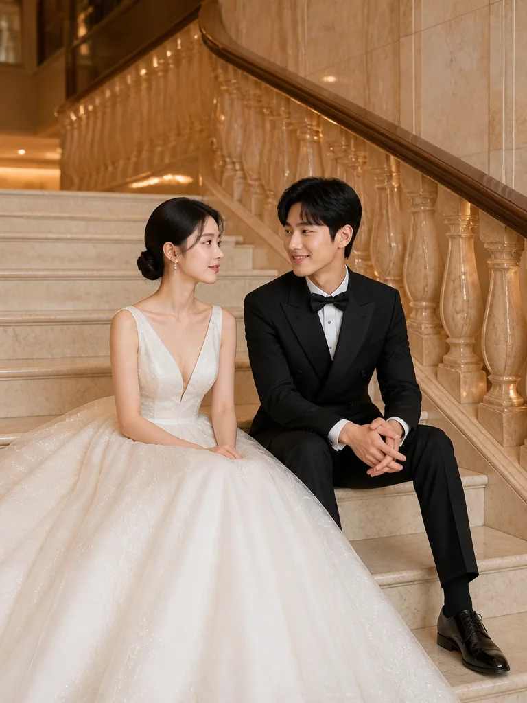 계단에 앉아서