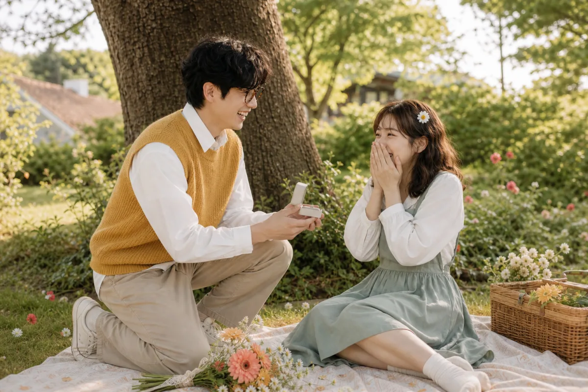 나무 아래서 물었어요