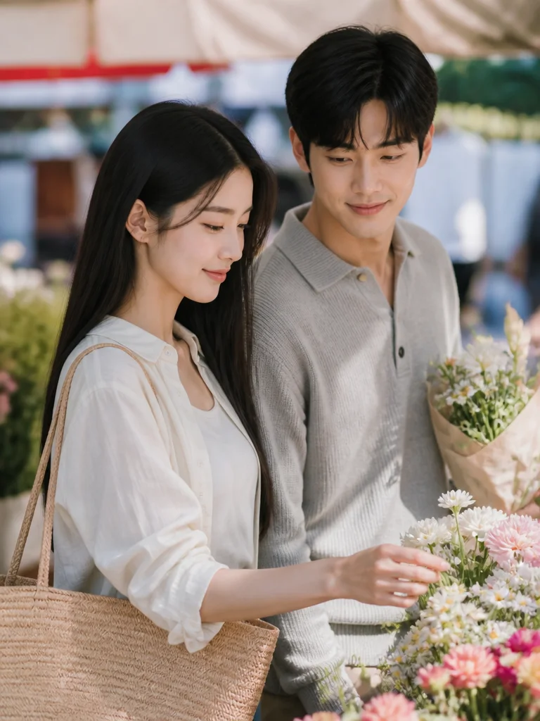 장터의 꽃다발