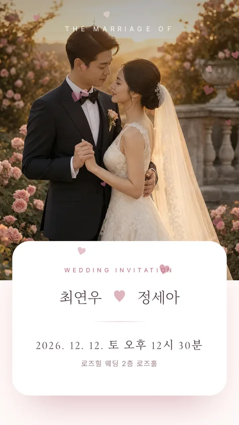 로맨틱 모바일청첩장 디자인