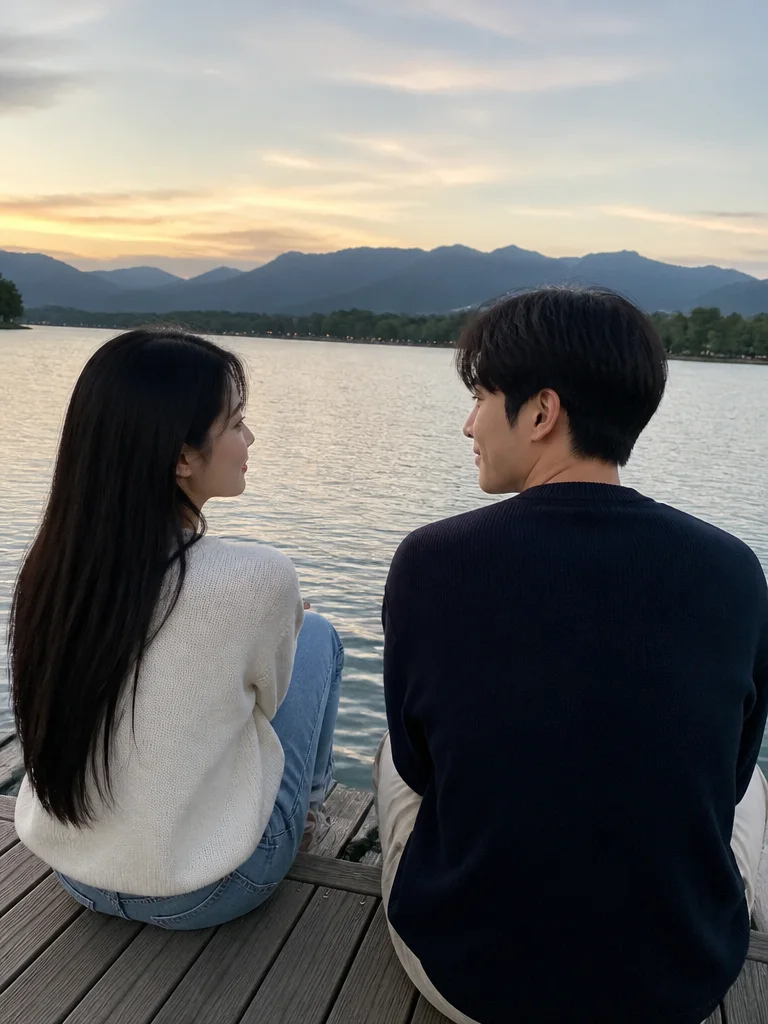 선착장의 노을
