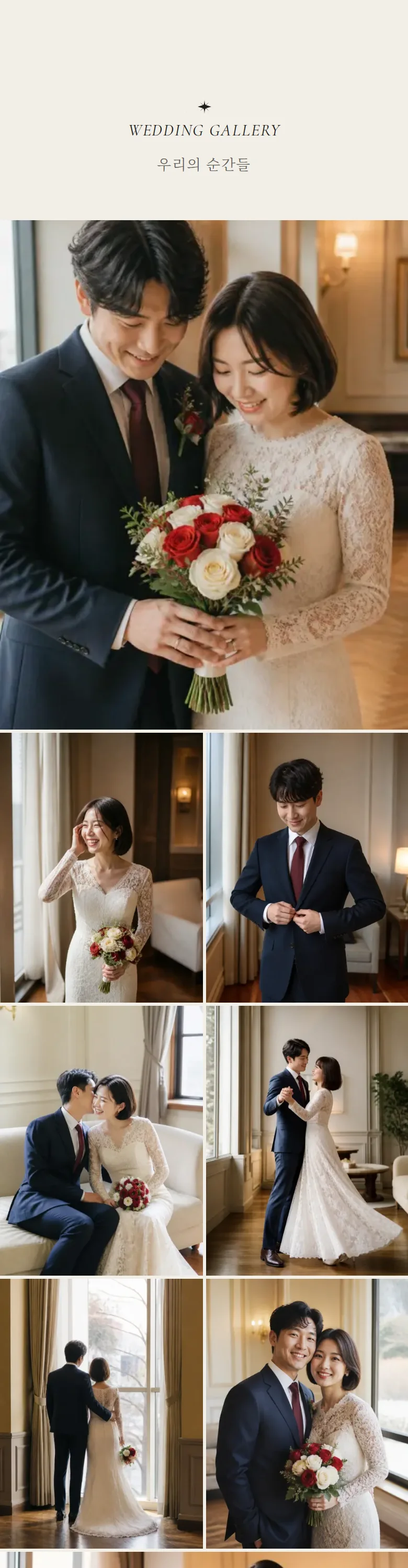 리본 모바일 청첩장 디자인 갤러리 화면